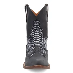 Dingo Womens Cobra Kiss Leather Bootie Block Heel Cowboy Boots