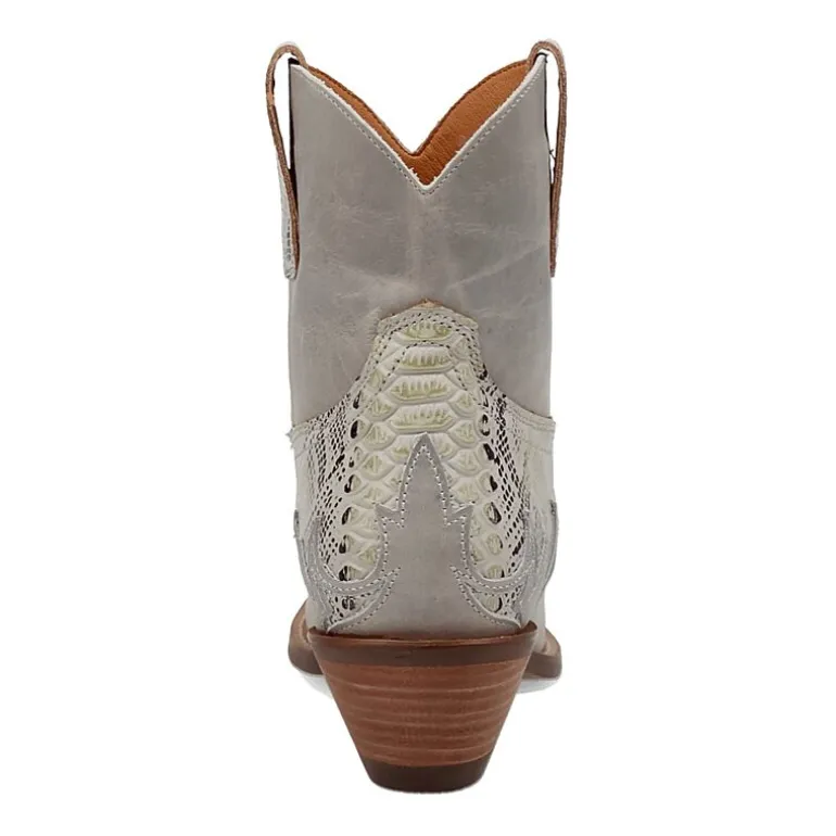 Dingo Womens Cobra Kiss Leather Bootie Block Heel Cowboy Boots