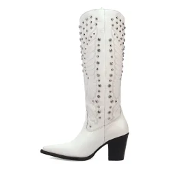 Dingo Womens Diamonds Forever Leather Boot Block Heel Cowboy Boots
