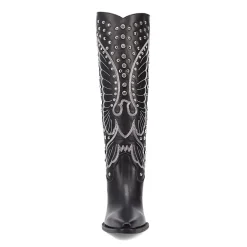 Dingo Womens Diamonds Forever Leather Boot Block Heel Cowboy Boots