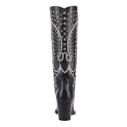 Dingo Womens Diamonds Forever Leather Boot Block Heel Cowboy Boots