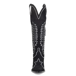 Dingo Womens Double Take Suede Leather Boot Stacked Heel Cowboy Boots