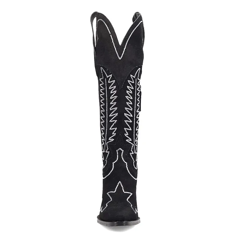 Dingo Womens Double Take Suede Leather Boot Stacked Heel Cowboy Boots