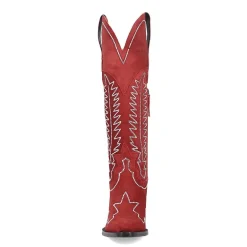 Dingo Womens Double Take Suede Leather Boot Stacked Heel Cowboy Boots