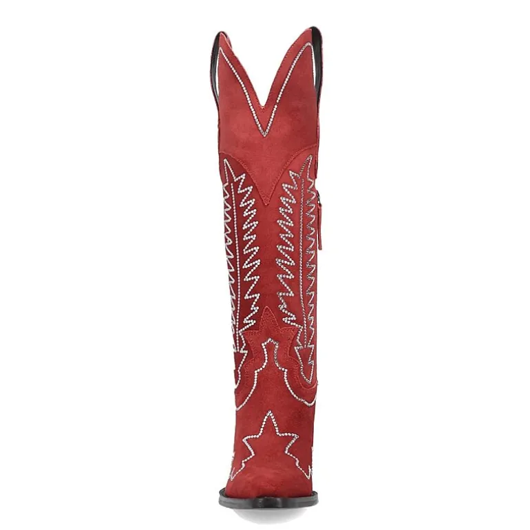 Dingo Womens Double Take Suede Leather Boot Stacked Heel Cowboy Boots