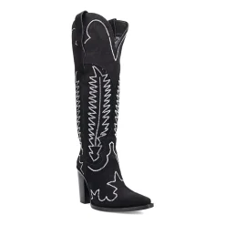 Dingo Womens Double Take Suede Leather Boot Stacked Heel Cowboy Boots