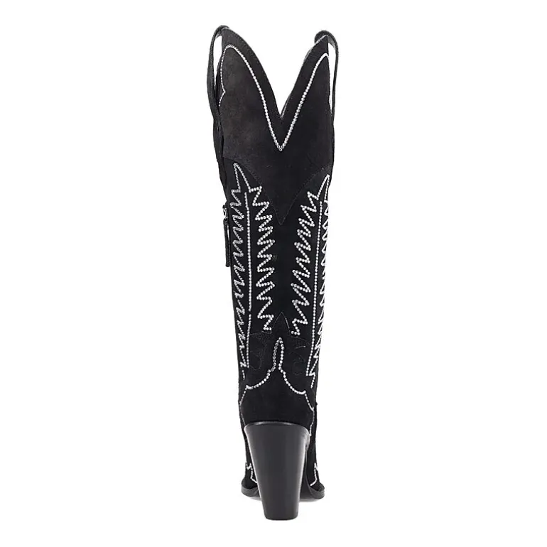 Dingo Womens Double Take Suede Leather Boot Stacked Heel Cowboy Boots
