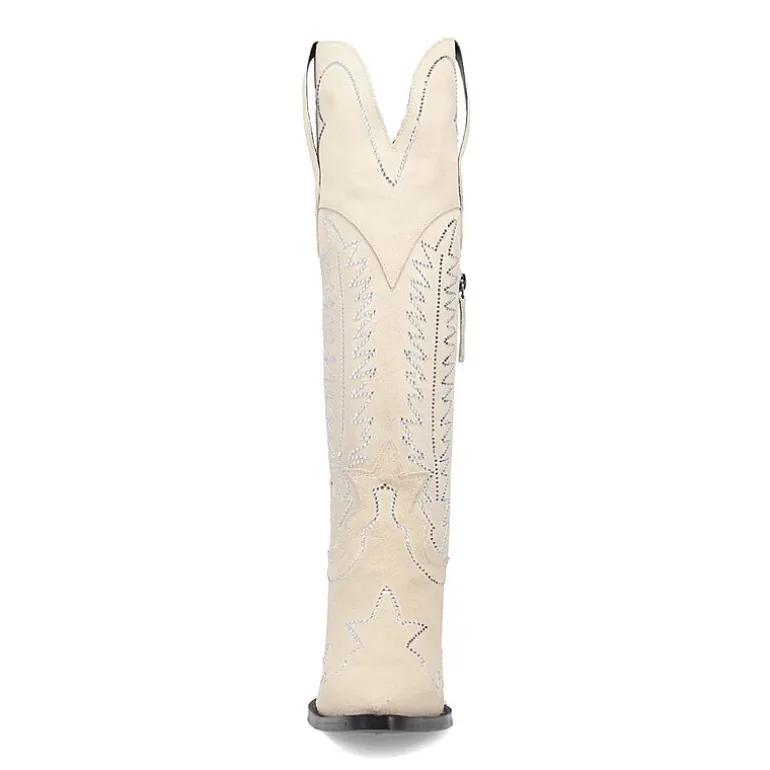 Dingo Womens Double Take Suede Leather Boot Stacked Heel Cowboy Boots
