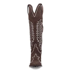 Dingo Womens Double Take Suede Leather Boot Stacked Heel Cowboy Boots