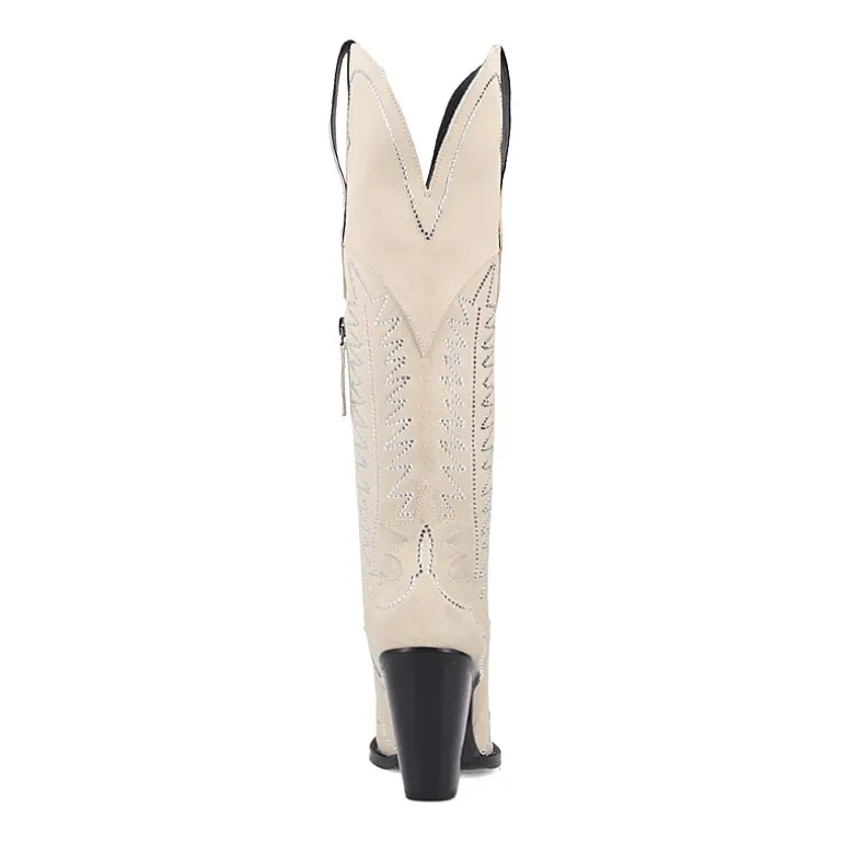 Dingo Womens Double Take Suede Leather Boot Stacked Heel Cowboy Boots