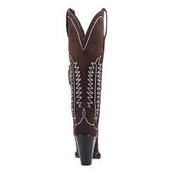 Dingo Womens Double Take Suede Leather Boot Stacked Heel Cowboy Boots