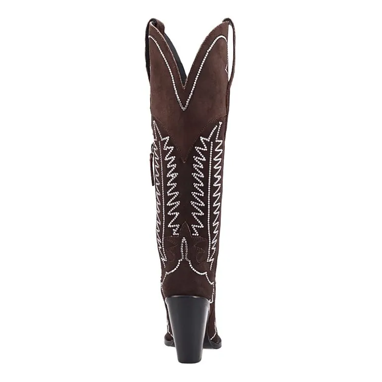 Dingo Womens Double Take Suede Leather Boot Stacked Heel Cowboy Boots