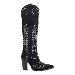 Dingo Womens Double Take Suede Leather Boot Stacked Heel Cowboy Boots