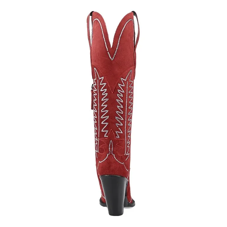 Dingo Womens Double Take Suede Leather Boot Stacked Heel Cowboy Boots