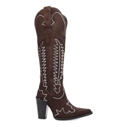 Dingo Womens Double Take Suede Leather Boot Stacked Heel Cowboy Boots