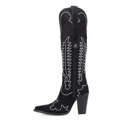 Dingo Womens Double Take Suede Leather Boot Stacked Heel Cowboy Boots