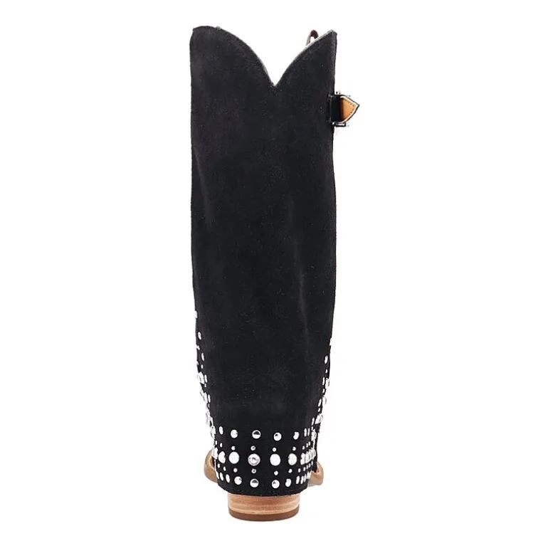 Dingo Womens Howdy Honey Suede Leather Boot Block Heel Cowboy Boots