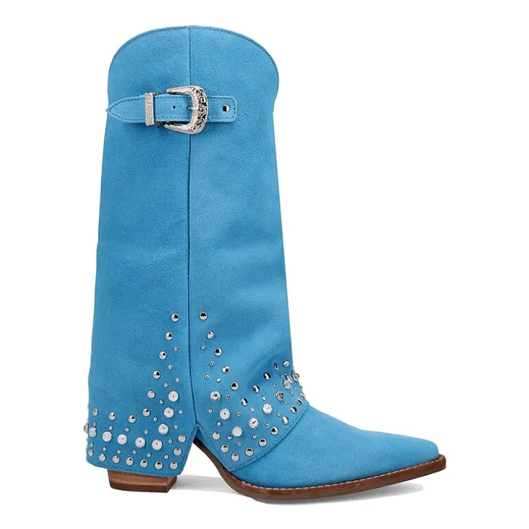 Dingo Womens Howdy Honey Suede Leather Boot Block Heel Cowboy Boots