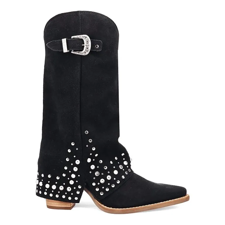 Dingo Womens Howdy Honey Suede Leather Boot Block Heel Cowboy Boots