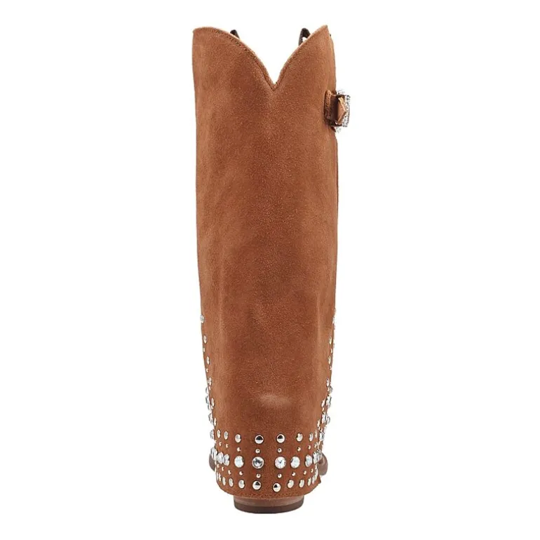 Dingo Womens Howdy Honey Suede Leather Boot Block Heel Cowboy Boots