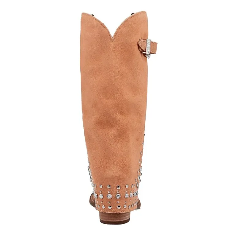 Dingo Womens Howdy Honey Suede Leather Boot Block Heel Cowboy Boots