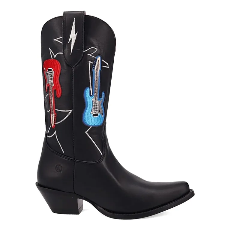 Dingo Womens Jukebox Leather Boot Block Heel Cowboy Boots