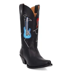 Dingo Womens Jukebox Leather Boot Block Heel Cowboy Boots