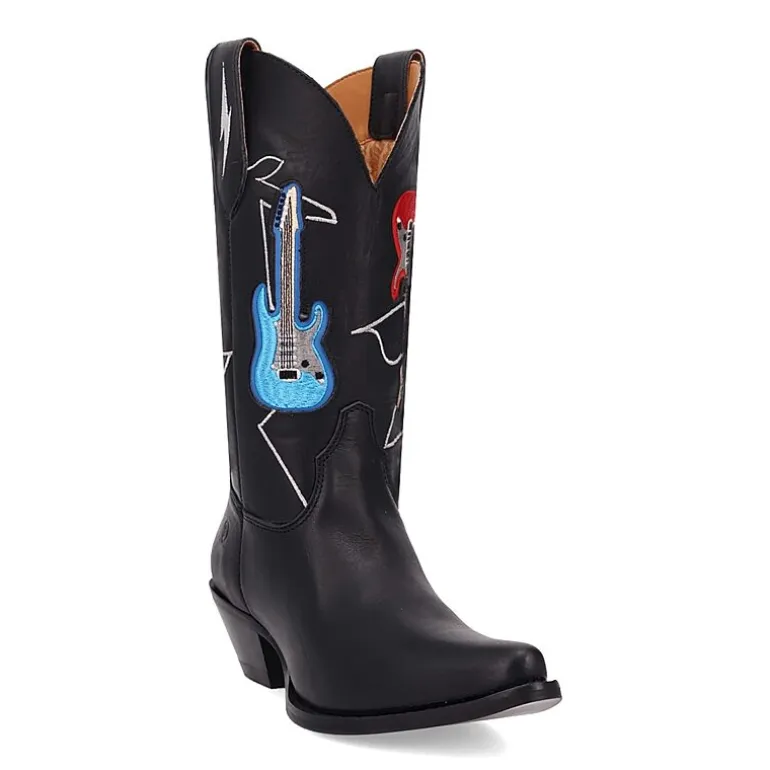 Dingo Womens Jukebox Leather Boot Block Heel Cowboy Boots