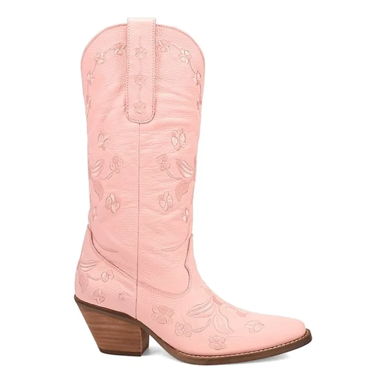 Dingo Womens Love Bug Leather Stacked Heel Cowboy Boots