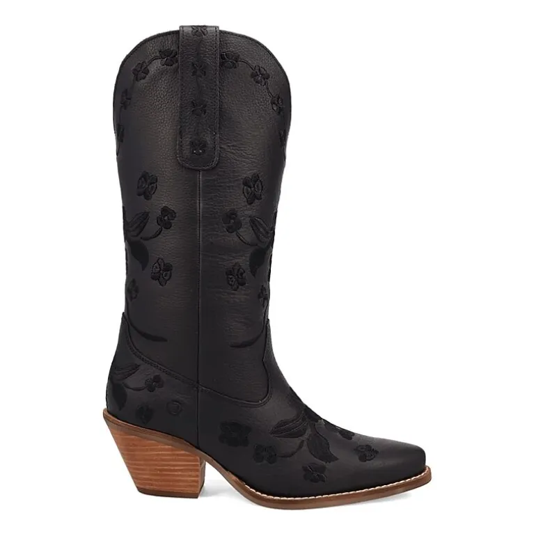 Dingo Womens Love Bug Leather Stacked Heel Cowboy Boots