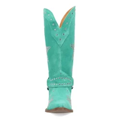 Dingo Womens Lucky Stars Suede Leather Boot Block Heel Cowboy Boots