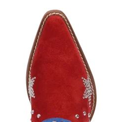 Dingo Womens Lucky Stars Suede Leather Boot Block Heel Cowboy Boots