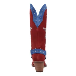 Dingo Womens Lucky Stars Suede Leather Boot Block Heel Cowboy Boots