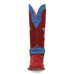 Dingo Womens Lucky Stars Suede Leather Boot Block Heel Cowboy Boots