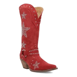 Dingo Womens Lucky Stars Suede Leather Boot Block Heel Cowboy Boots