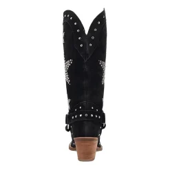 Dingo Womens Lucky Stars Suede Leather Boot Block Heel Cowboy Boots