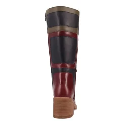 Dingo Womens Patches Leather Boot Stacked Heel Cowboy Boots