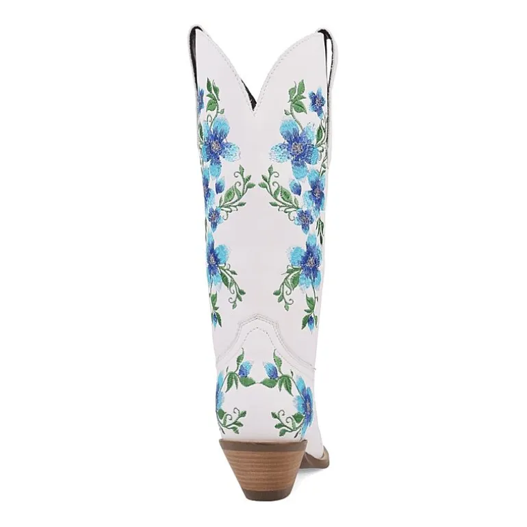 Dingo Womens Posie Leather Boot Block Heel Cowboy Boots