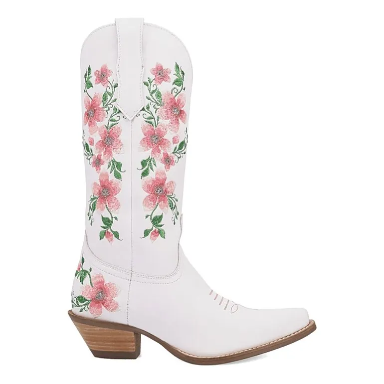 Dingo Womens Posie Leather Boot Block Heel Cowboy Boots