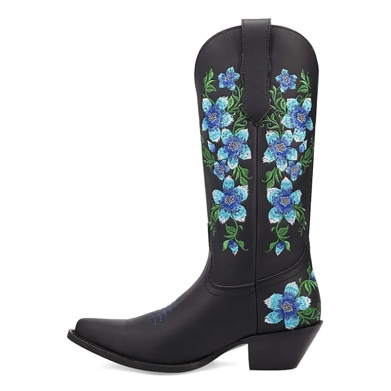 Dingo Womens Posie Leather Boot Block Heel Cowboy Boots