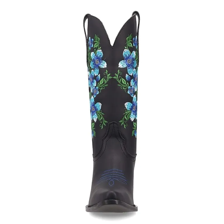 Dingo Womens Posie Leather Boot Block Heel Cowboy Boots
