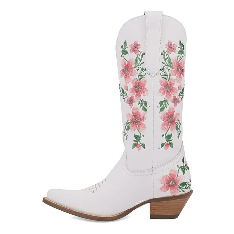 Dingo Womens Posie Leather Boot Block Heel Cowboy Boots