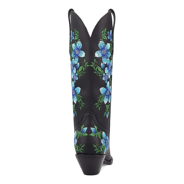Dingo Womens Posie Leather Boot Block Heel Cowboy Boots
