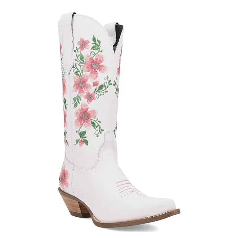 Dingo Womens Posie Leather Boot Block Heel Cowboy Boots