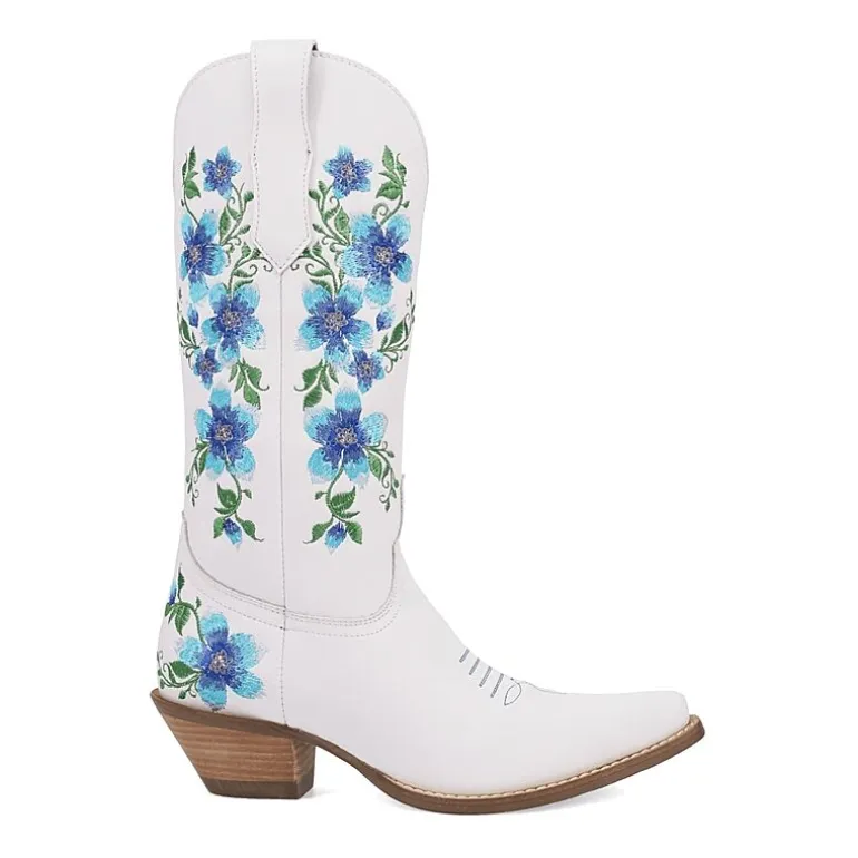 Dingo Womens Posie Leather Boot Block Heel Cowboy Boots