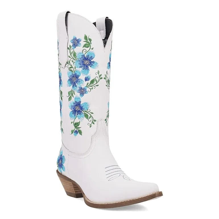 Dingo Womens Posie Leather Boot Block Heel Cowboy Boots