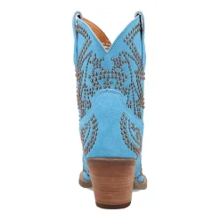 Dingo Womens Seein' Stars Suede Leather Bootie Stacked Heel Cowboy Boots