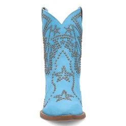 Dingo Womens Seein' Stars Suede Leather Bootie Stacked Heel Cowboy Boots