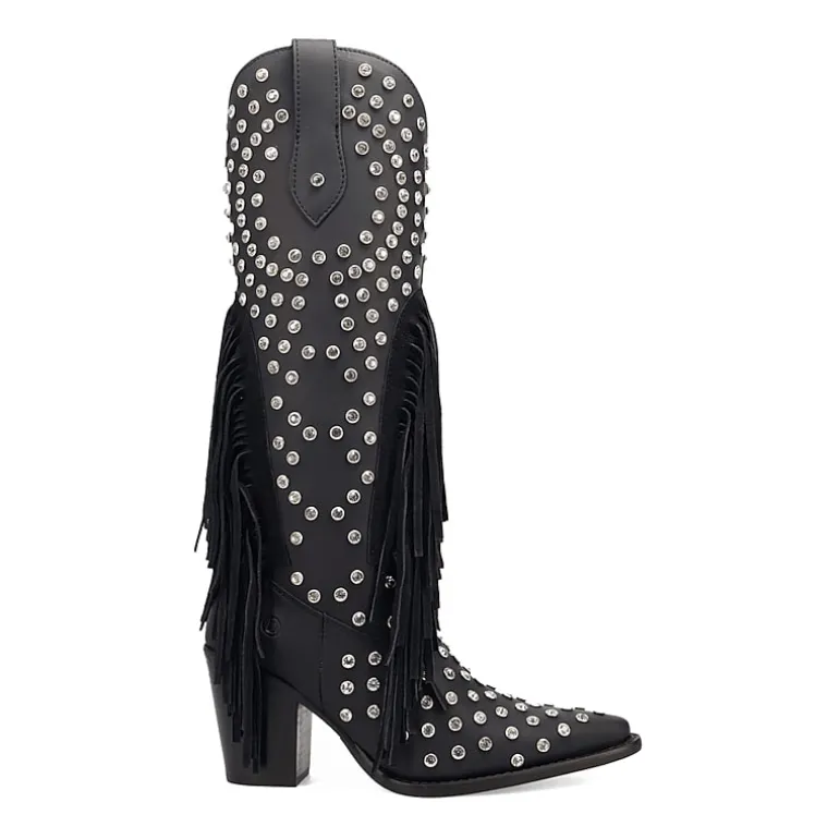 Dingo Womens Show Pony Leather Boot Block Heel Cowboy Boots