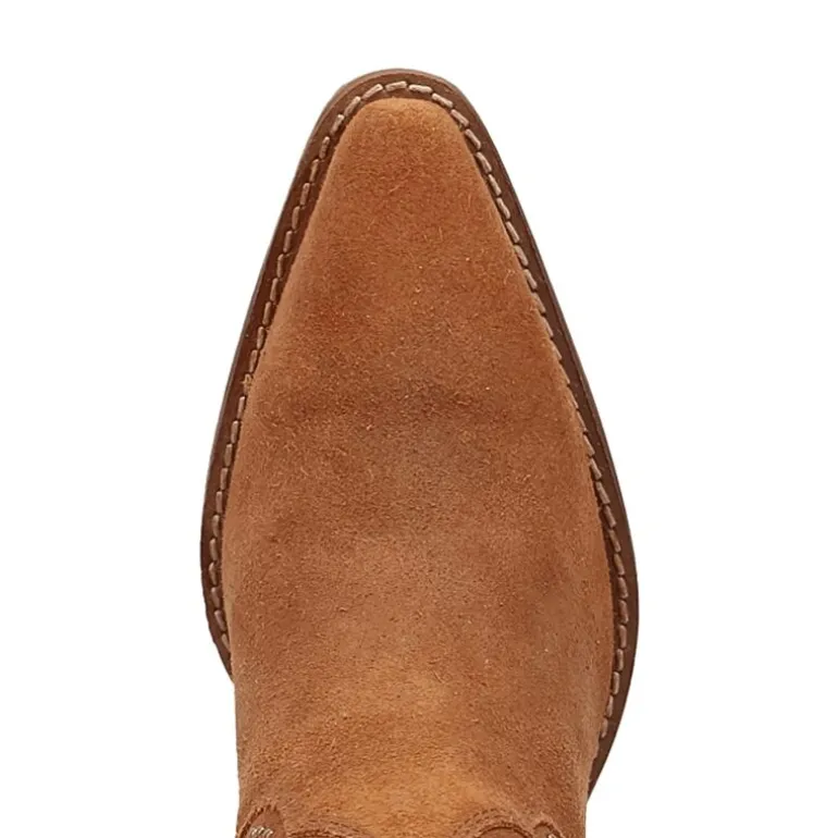 Dingo Womens Star Power Suede Leather Bootie Stacked Heel Cowboy Boots